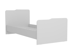 Группа 10 Кровать односпальная Фасад №2  (цвет каркаса: белый, цвет фасада  белый, рисунок: Турбо )