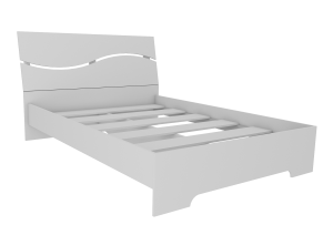 Кровать 2-х спальная Фасад №2 (Каркас:  Ясень черный, фасад:  рамух, спальное место: 1,4х2,0)